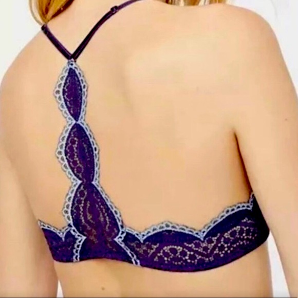 Free People Intimately Slow Dance 36C Bra Navy - Picture 2 of 3